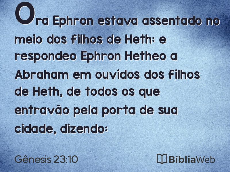 Gênesis 23:10 em imagem para compartilhar