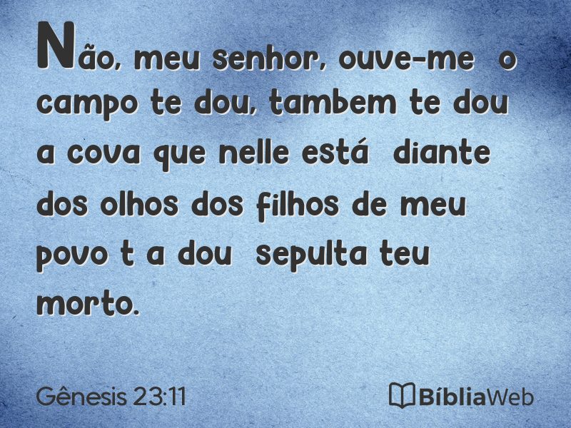 Gênesis 23:11 em imagem para compartilhar
