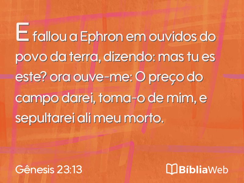 Gênesis 23:13 em imagem para compartilhar