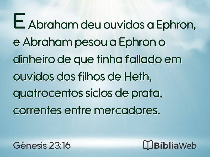 Gênesis 23:16 em imagem para compartilhar