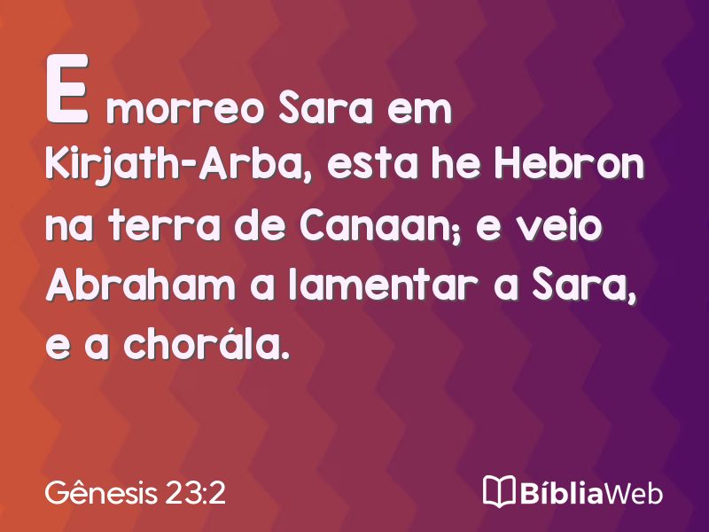 Gênesis 23:2 em imagem para compartilhar