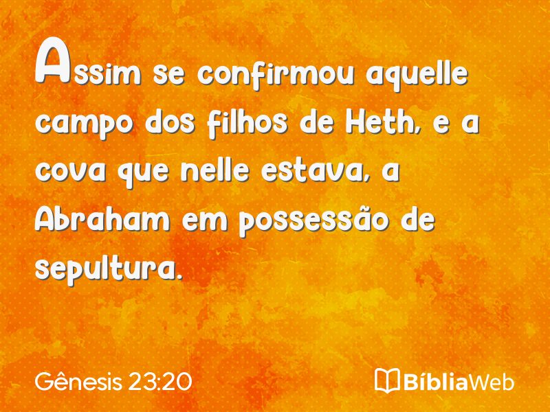 Gênesis 23:20 em imagem para compartilhar