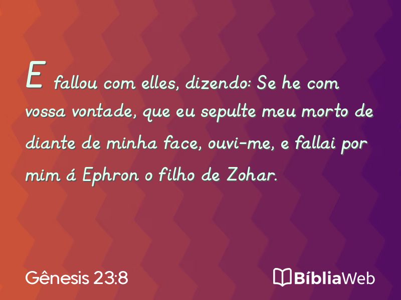 Gênesis 23:8 em imagem para compartilhar