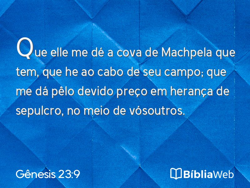 Gênesis 23:9 em imagem para compartilhar