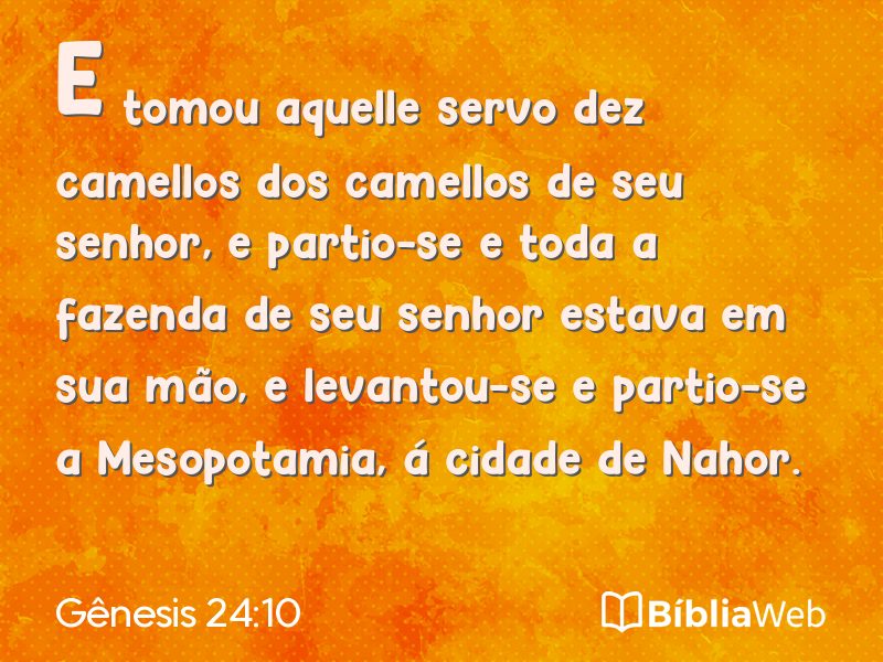 Gênesis 24:10 em imagem para compartilhar