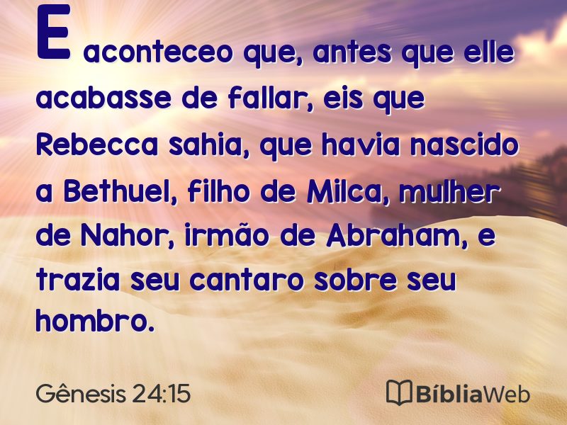 Gênesis 24:15 em imagem para compartilhar