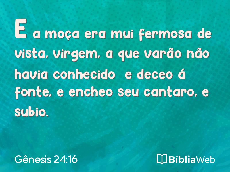 Gênesis 24:16 em imagem para compartilhar