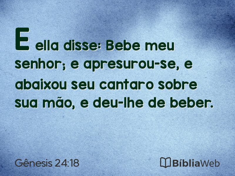 Gênesis 24:18 em imagem para compartilhar