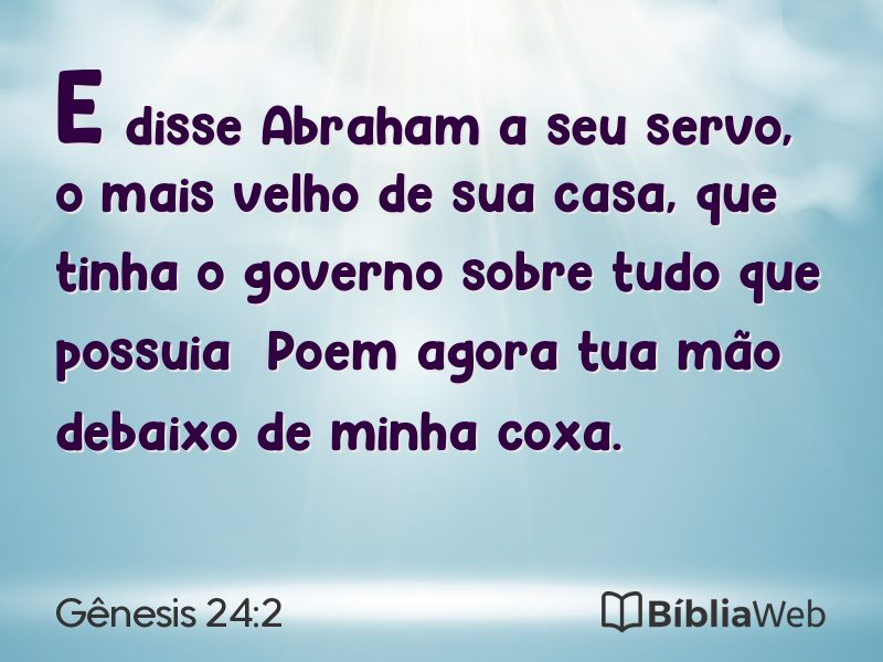 Gênesis 24:2 em imagem para compartilhar