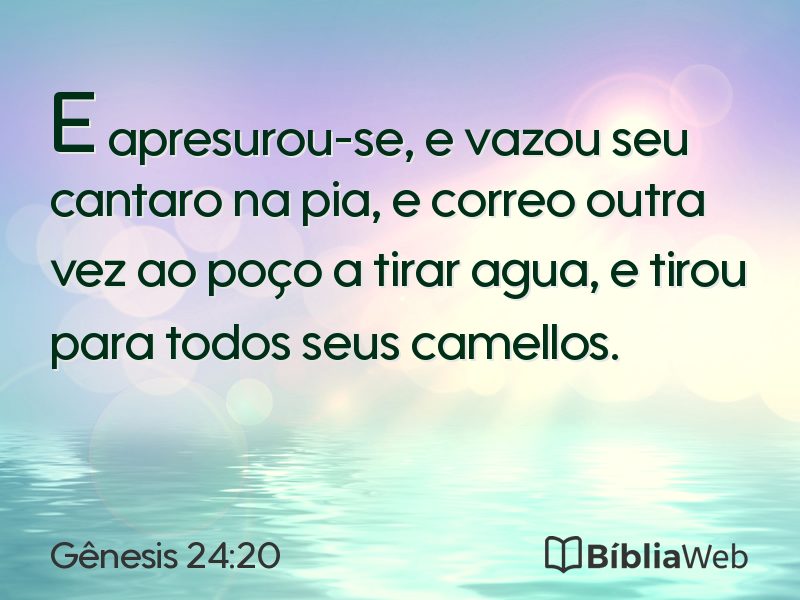 Gênesis 24:20 em imagem para compartilhar