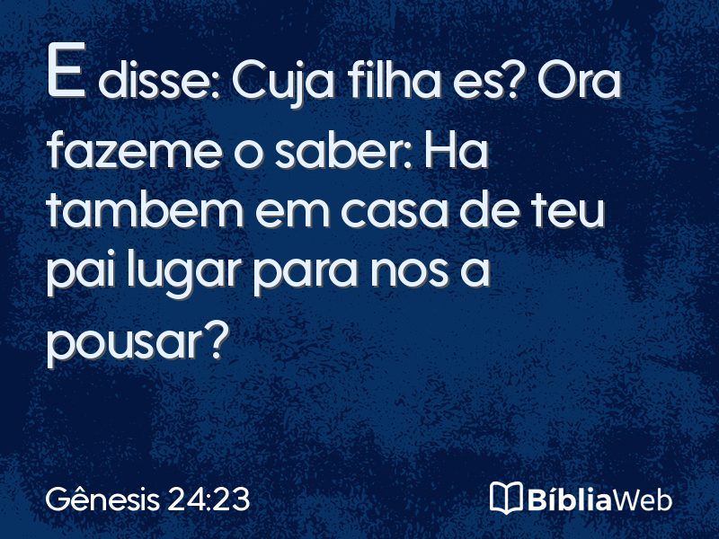 Gênesis 24:23 em imagem para compartilhar