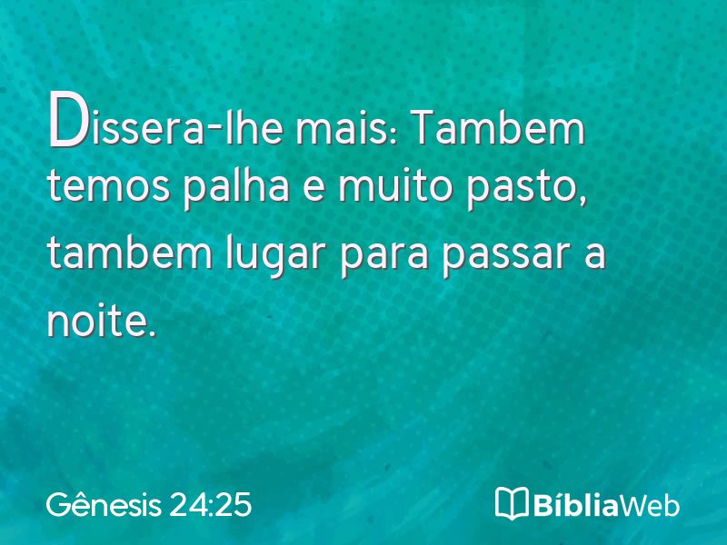 Gênesis 24:25 em imagem para compartilhar