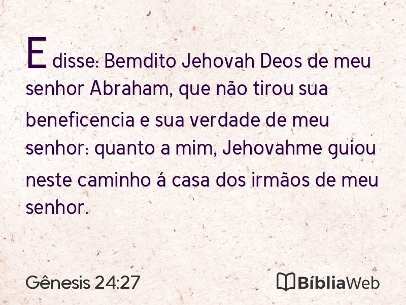 Gênesis 24:27 em imagem para compartilhar