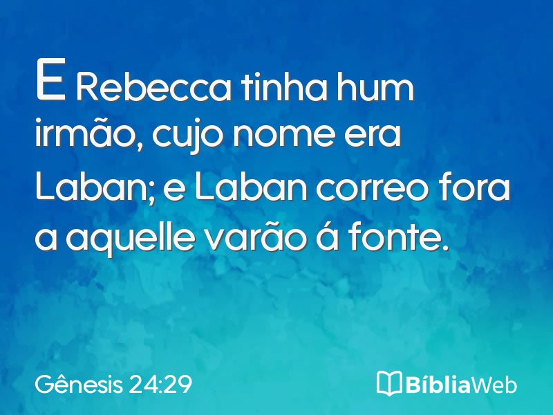 Gênesis 24:29 em imagem para compartilhar