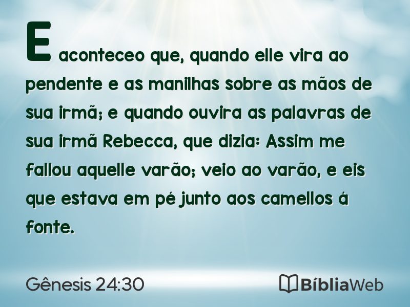 Gênesis 24:30 em imagem para compartilhar