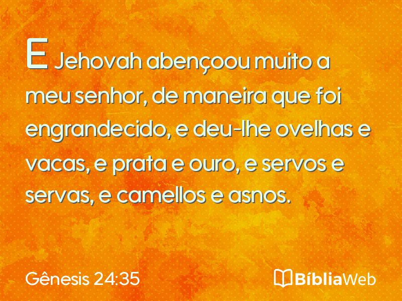 Gênesis 24:35 em imagem para compartilhar