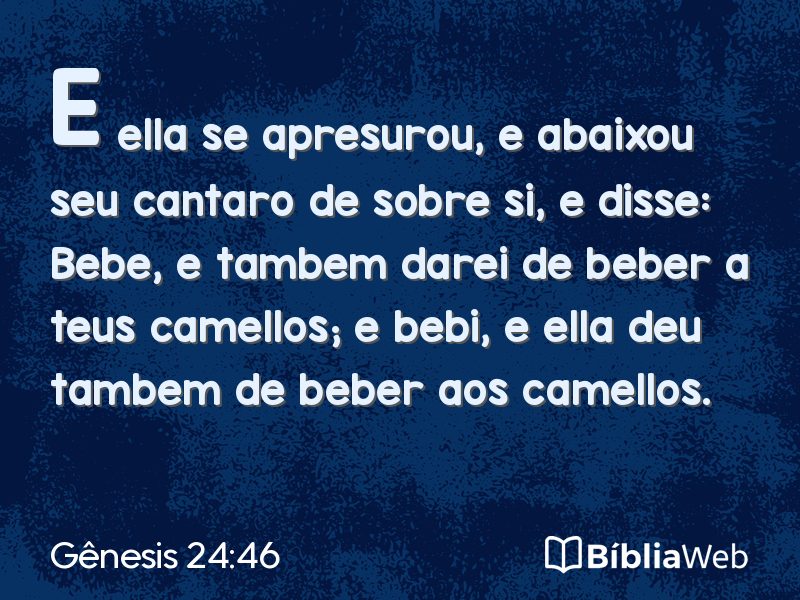 Gênesis 24:46 em imagem para compartilhar