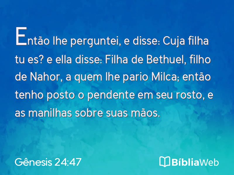 Gênesis 24:47 em imagem para compartilhar