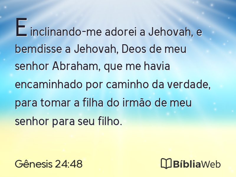 Gênesis 24:48 em imagem para compartilhar