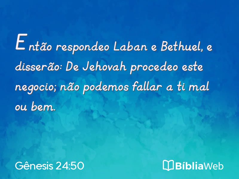 Gênesis 24:50 em imagem para compartilhar