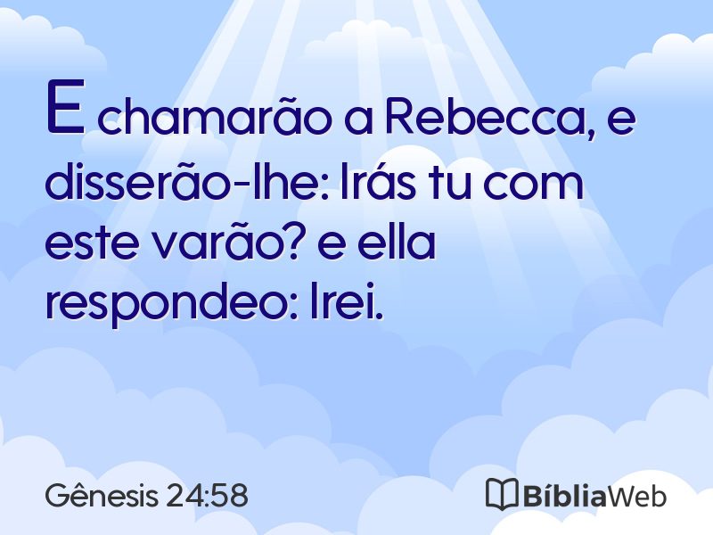 Gênesis 24:58 em imagem para compartilhar