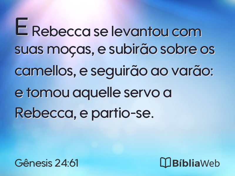 Gênesis 24:61 em imagem para compartilhar