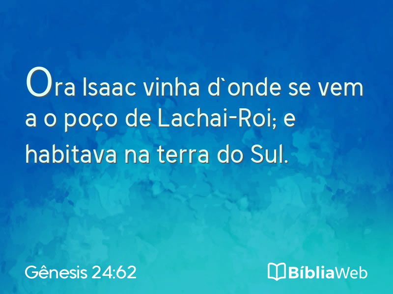 Gênesis 24:62 em imagem para compartilhar
