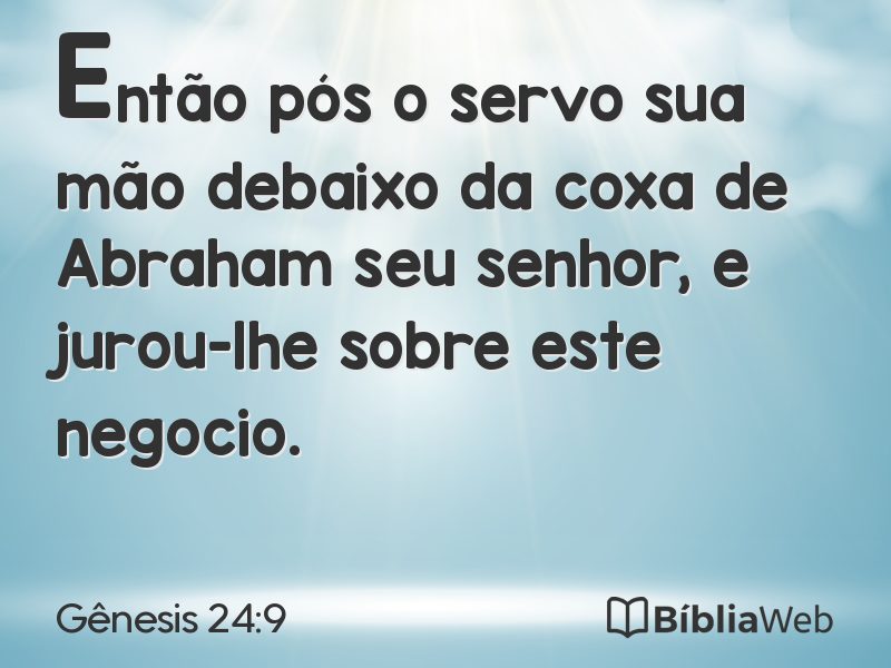 Gênesis 24:9 em imagem para compartilhar