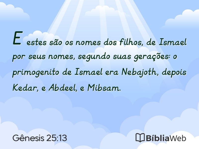 Gênesis 25:13 em imagem para compartilhar