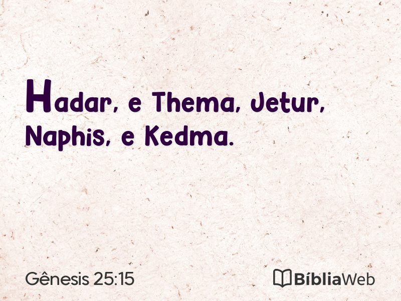 Gênesis 25:15 em imagem para compartilhar