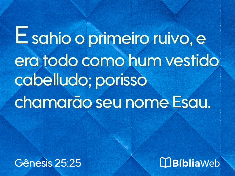 Gênesis 25:25 em imagem para compartilhar