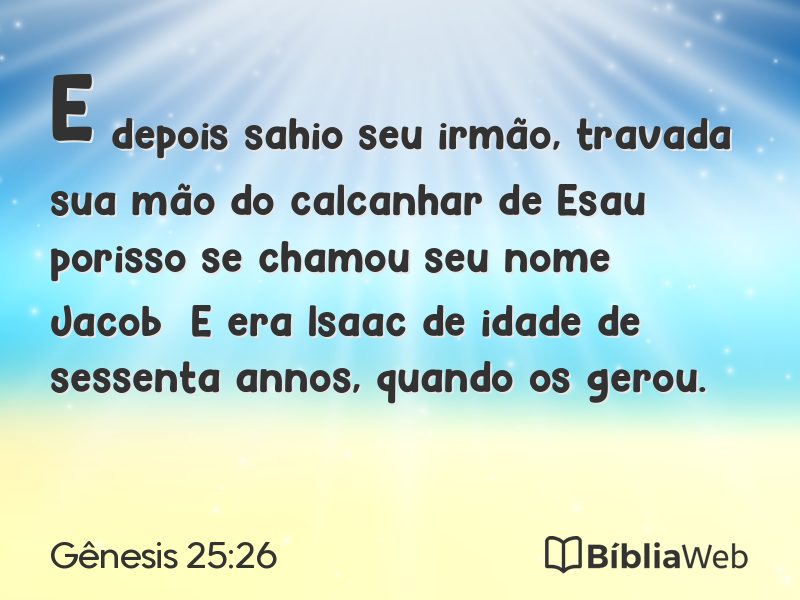Gênesis 25:26 em imagem para compartilhar