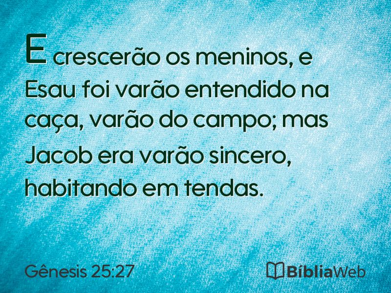 Gênesis 25:27 em imagem para compartilhar