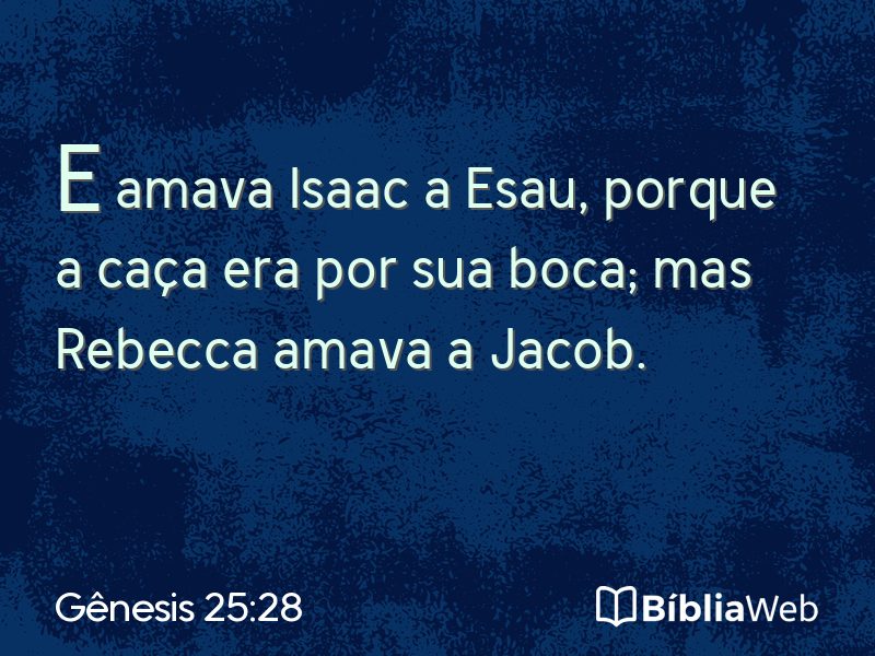 Gênesis 25:28 em imagem para compartilhar