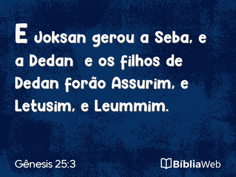 Gênesis 25:3 em imagem para compartilhar