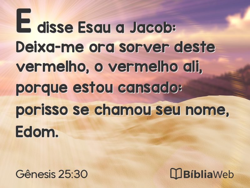 Gênesis 25:30 em imagem para compartilhar