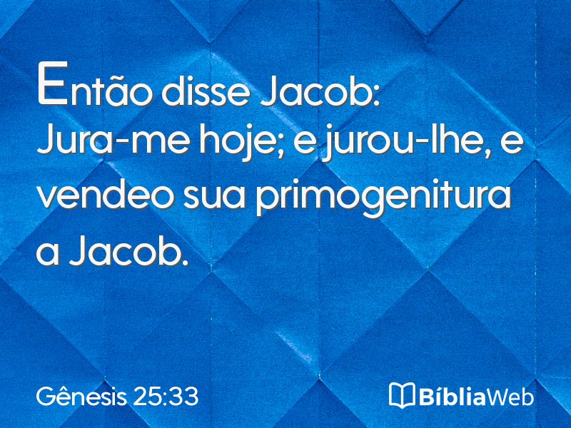 Gênesis 25:33 em imagem para compartilhar