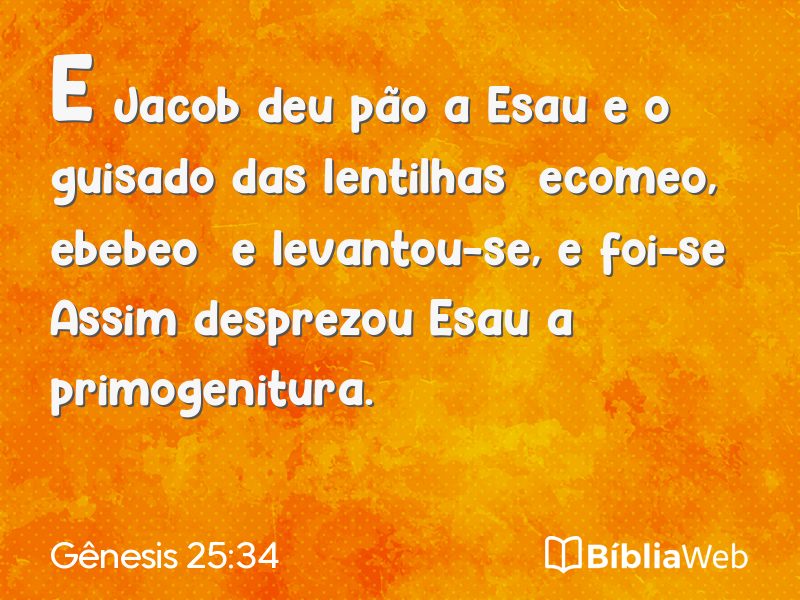 Gênesis 25:34 em imagem para compartilhar