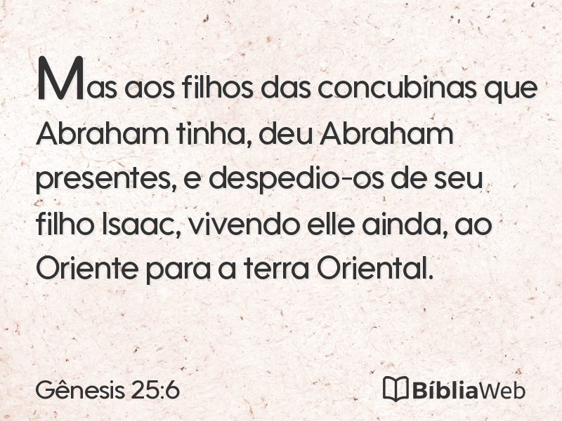 Gênesis 25:6 em imagem para compartilhar