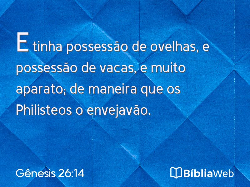 Gênesis 26:14 em imagem para compartilhar
