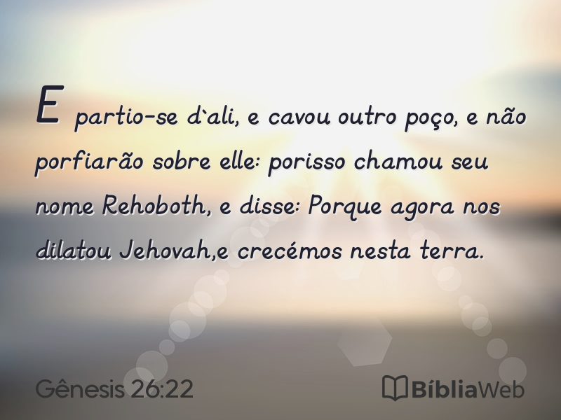 Gênesis 26:22 em imagem para compartilhar