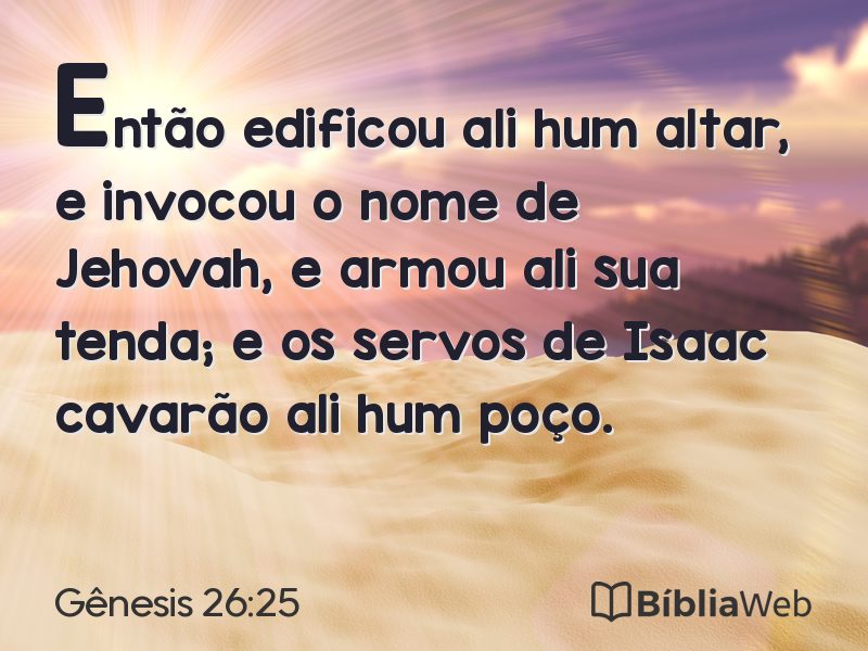 Gênesis 26:25 em imagem para compartilhar