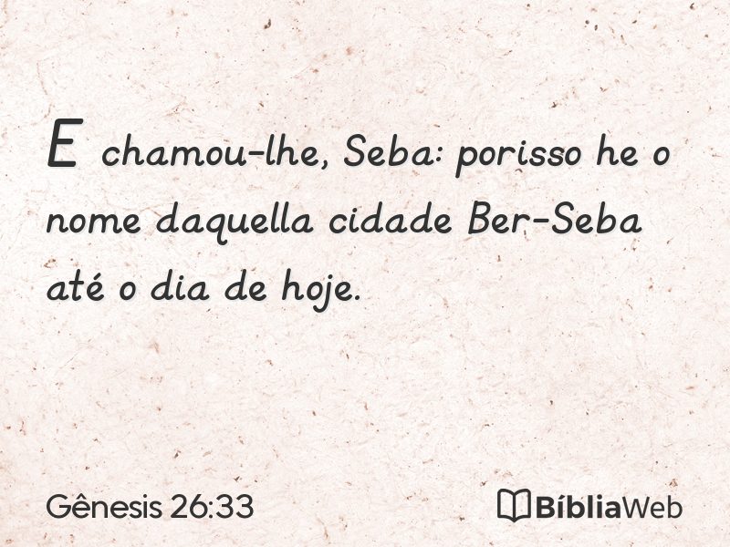 Gênesis 26:33 em imagem para compartilhar