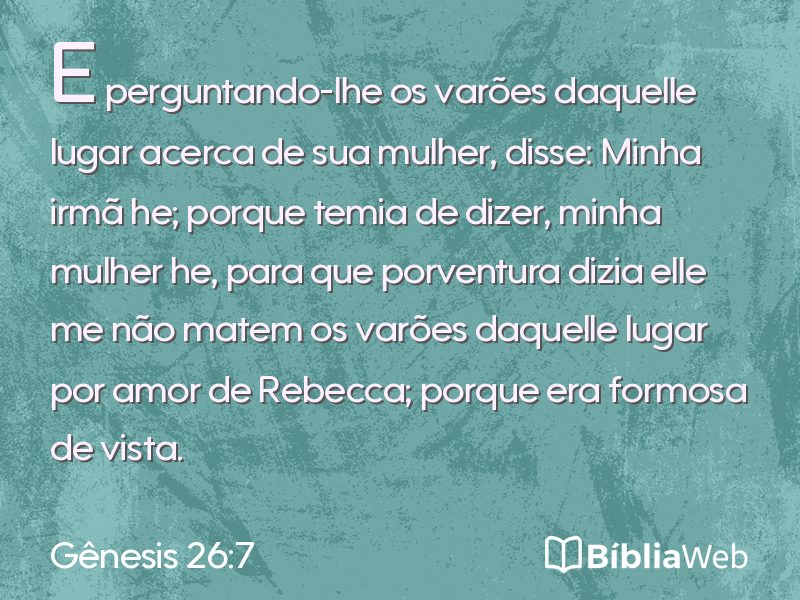 Gênesis 26:7 em imagem para compartilhar