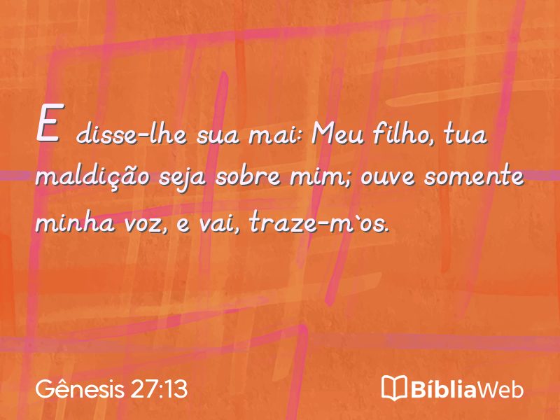 Gênesis 27:13 em imagem para compartilhar