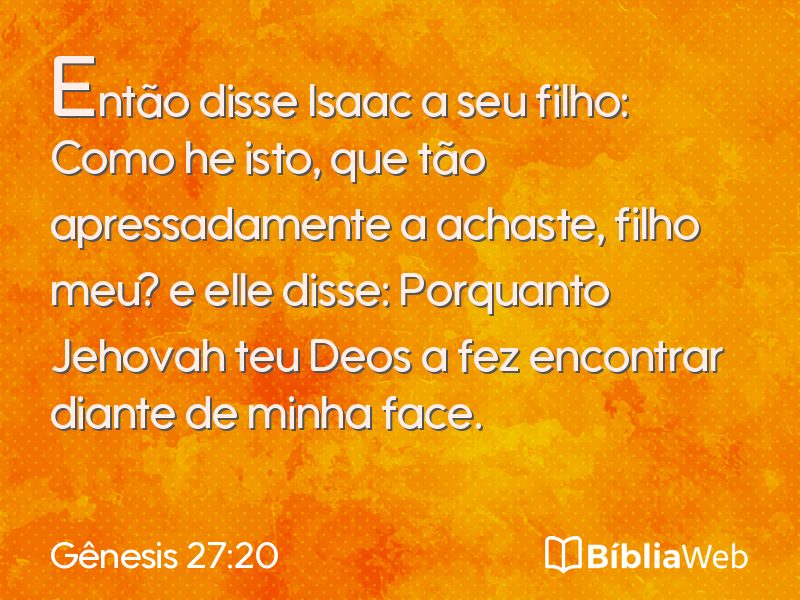 Gênesis 27:20 em imagem para compartilhar