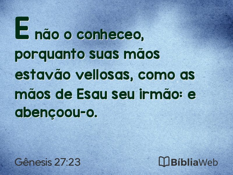 Gênesis 27:23 em imagem para compartilhar