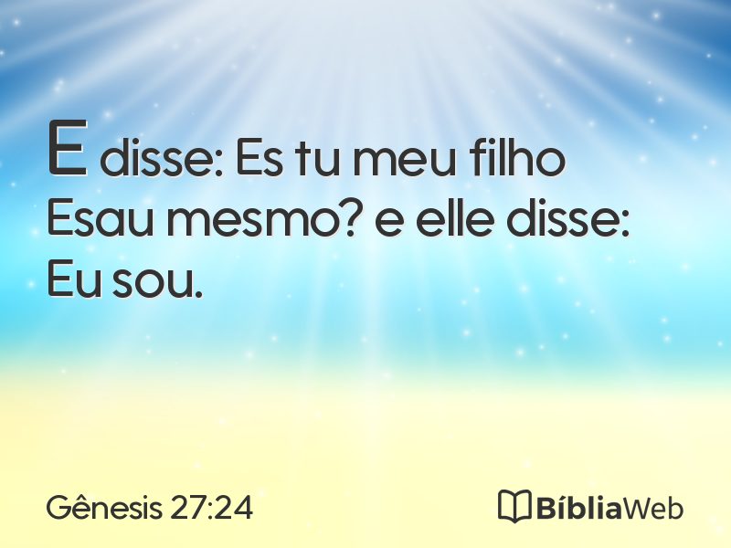 Gênesis 27:24 em imagem para compartilhar