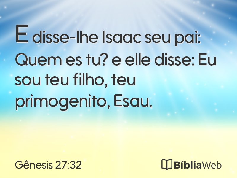 Gênesis 27:32 em imagem para compartilhar