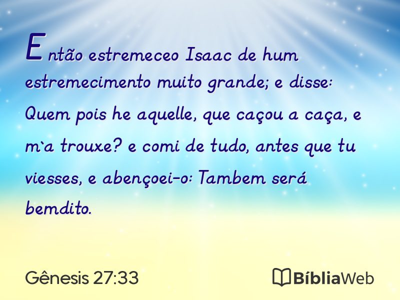 Gênesis 27:33 em imagem para compartilhar